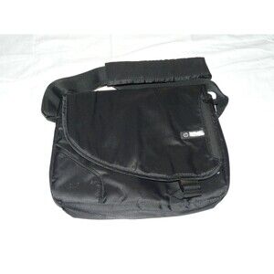HP 14" Black Laptop Messenger Bag w/ Buckle & Shoulder Strap - FLAWED